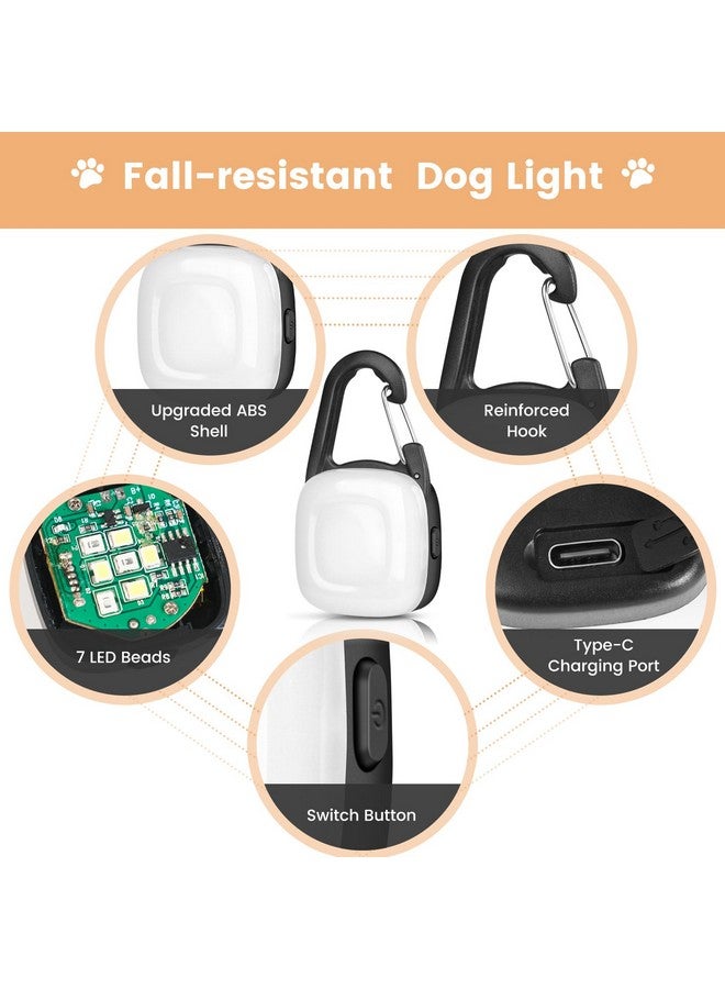 HMNYSOL Dog Lights for Night Walking, 2 Pack 4 Modes Dog Collar Light, IP68 Waterproof Type-C Rechargeable Pet Safety LED for Running, Cycling, Camping, Climbing (Black)  - Image 5