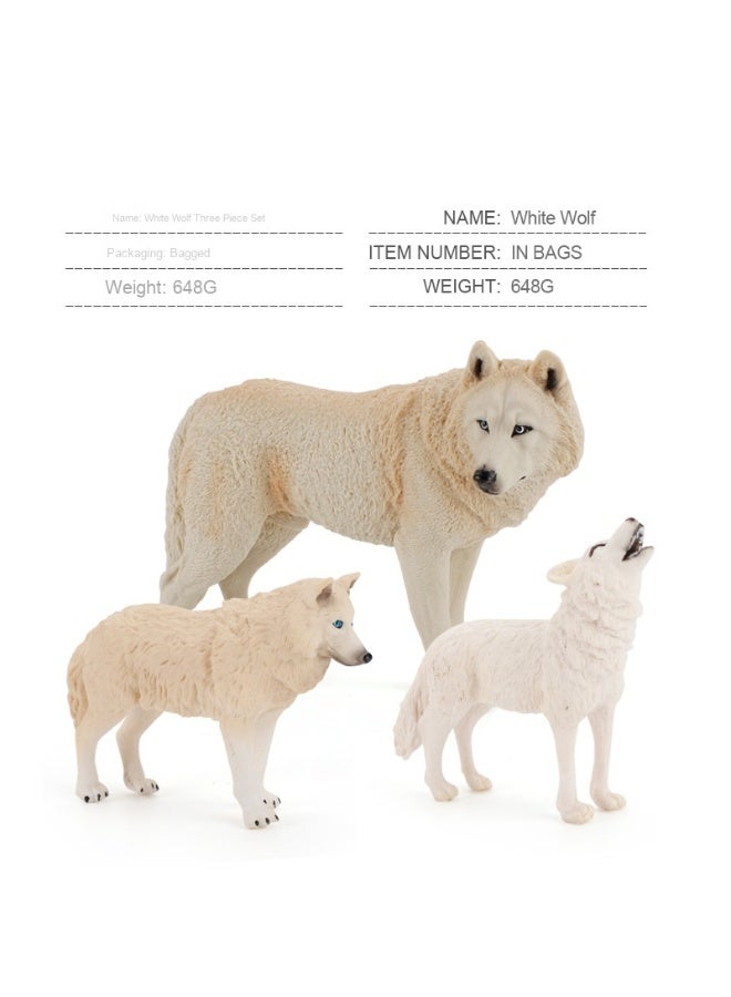 NIBEMINENT Wildlife Zoo Realistic Static Solid Wolf Figurine Set - 9 Pieces of Roaring Gray Wolf, White Wolf, and Wolf Cub Toys