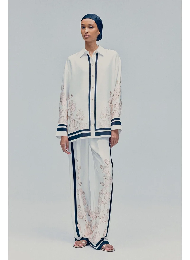 H&M Printed twill trousers
