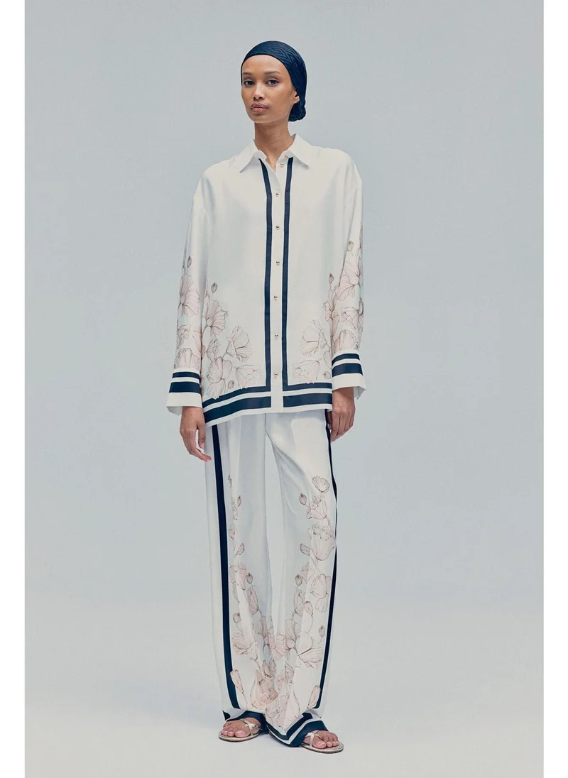 H&M Printed twill trousers