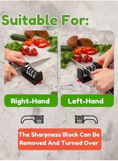 SUPREMIUM 4-Stage Knife & Scissor Sharpener - Universal 4-in-1 Manual Kitchen Sharpener, Professional Sharpening & Polishing Tool for Kitchen Knives & Scissors - Multi-Level Sharpening System  - Image 3