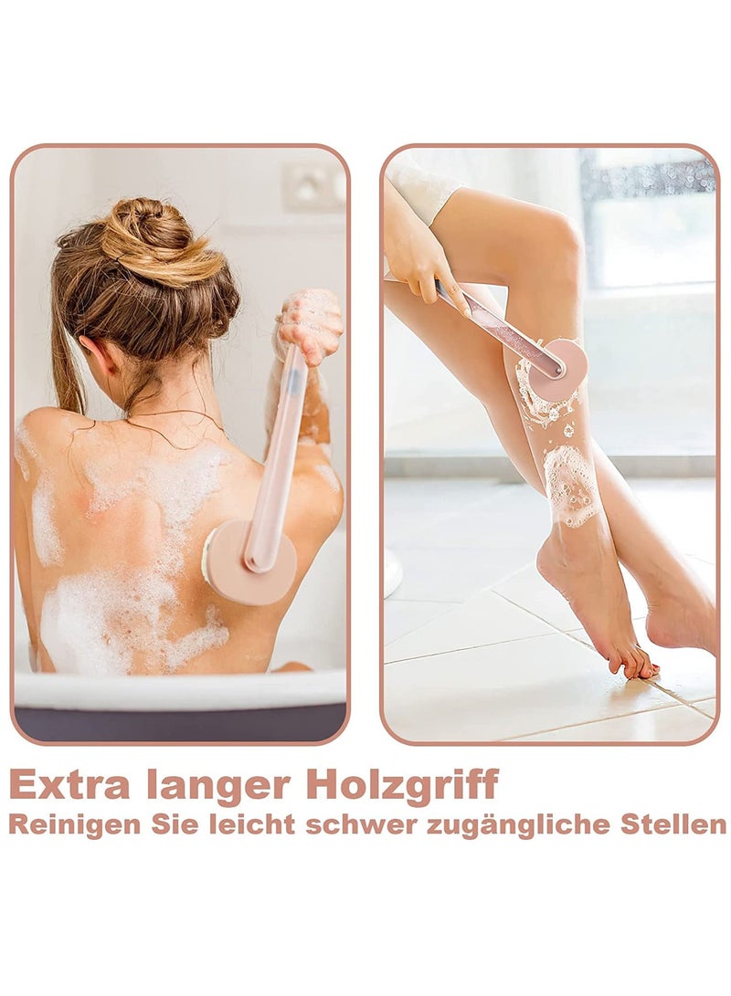 Long Handle Bath Massage Cleaning Brush with Soap Dispenser, Back for Shower, Exfoliating Storable Body Wash - Image 4