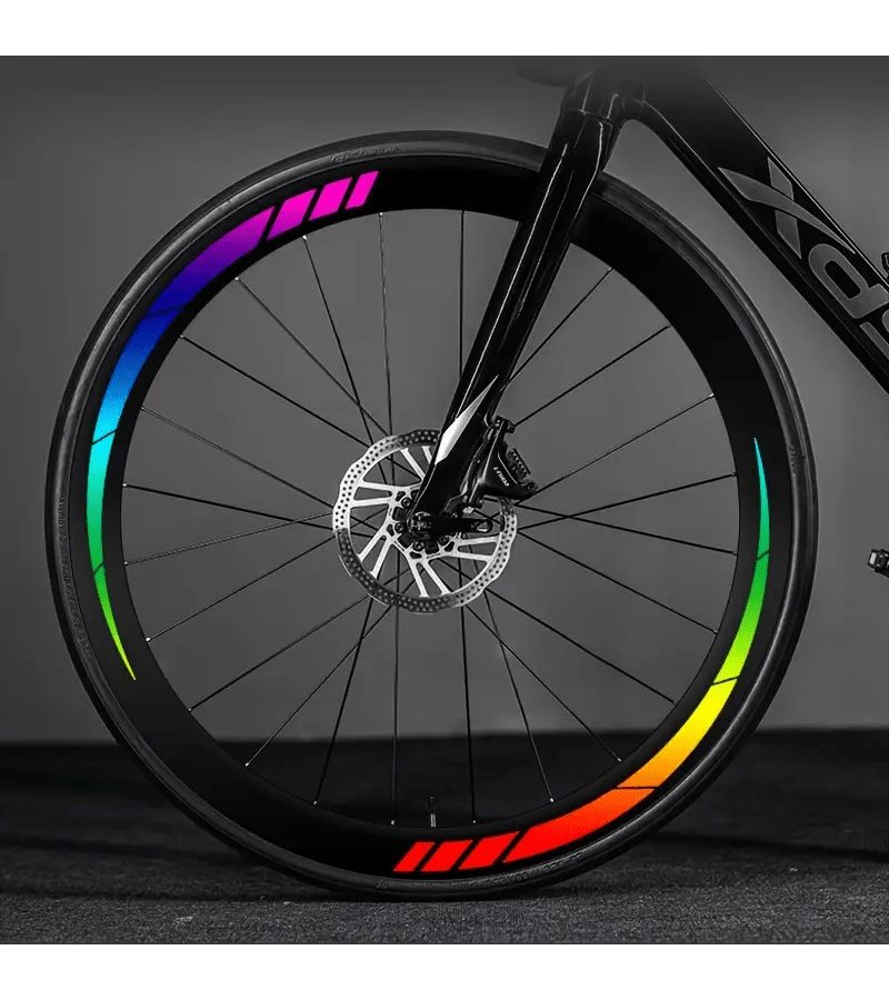 8pcs Reflective Laser Bike Tape Waterproof Wheel Rim Decoration Stickers - Image 1