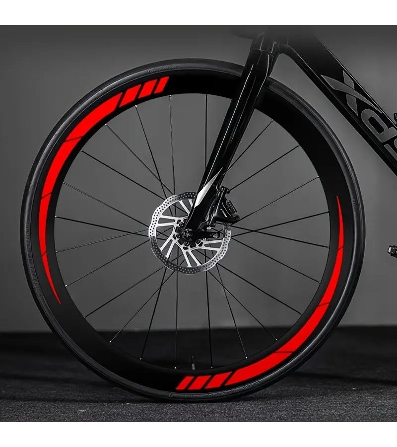 8pcs Reflective Laser Bike Tape Waterproof Wheel Rim Decoration Stickers - Image 2
