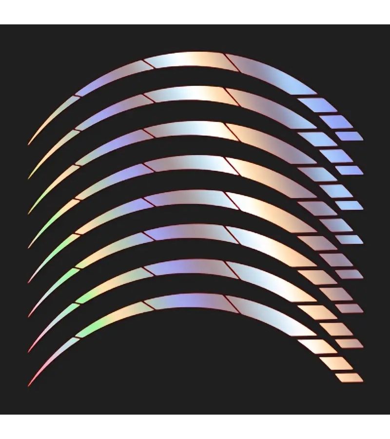 8pcs Reflective Laser Bike Tape Waterproof Wheel Rim Decoration Stickers - Image 5