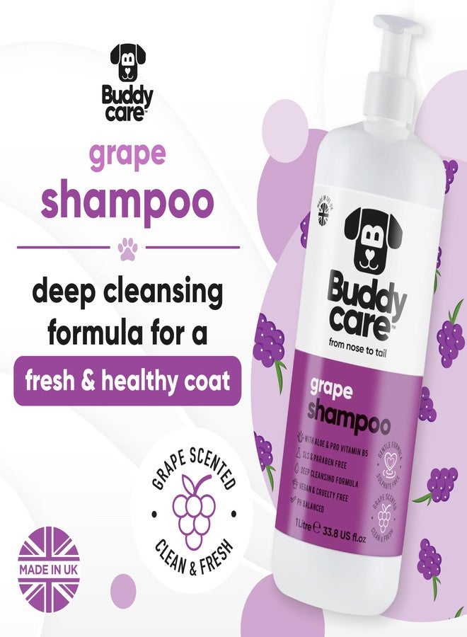 Buddycare Grape Dog Shampoo by Buddycare | Shampoo for Smelly Dogs from 8 Weeks | Grape Scented Puppy Shampoo with Aloe Vera & Pro Vitamin B5 (33.80oz) - Image 2