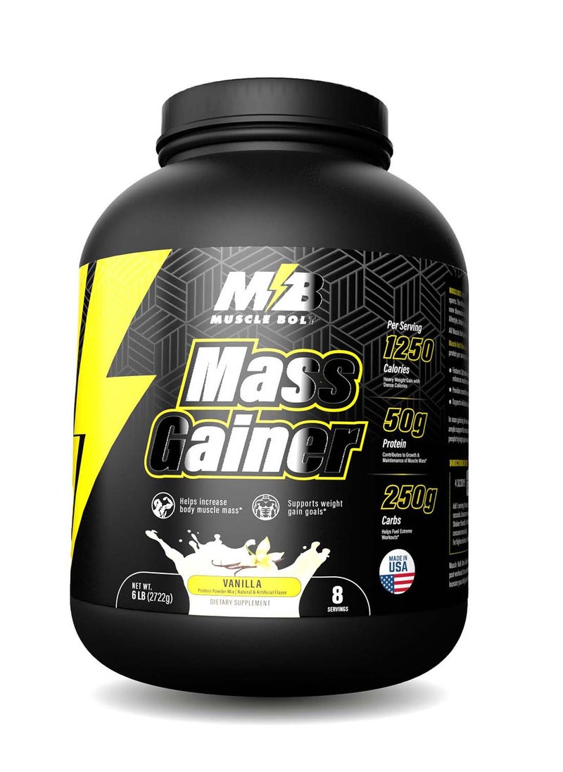 Muscle Bolt - Mass Gainer Protein Powder Mix For Weight Gain, Vanilla 6lb - Image 1