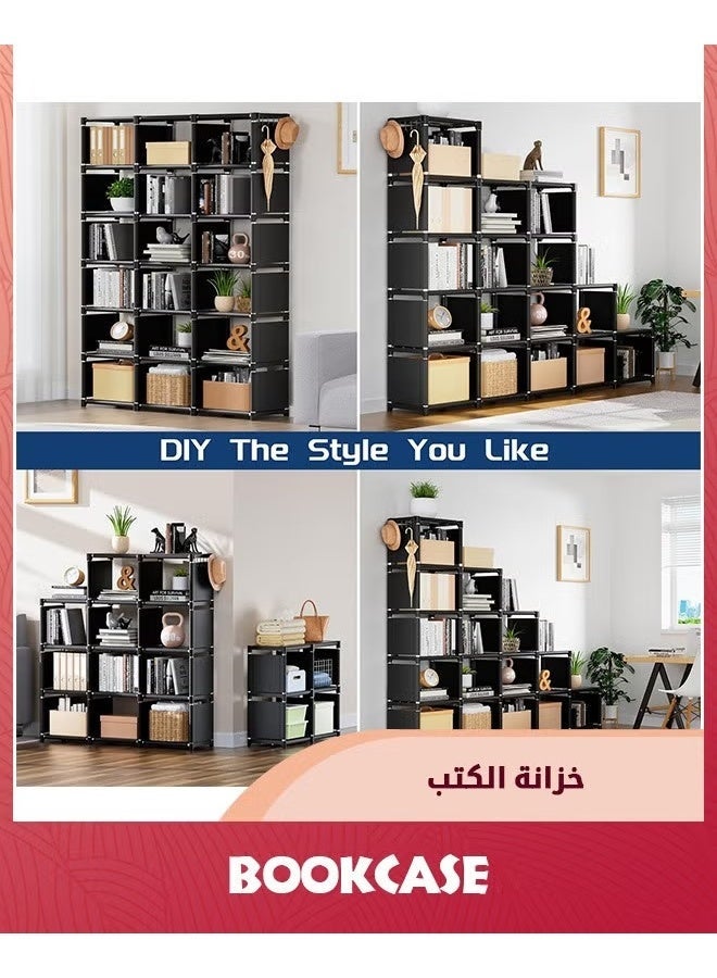 EETU Bookcase,9 Cube Closet Storage Organizer Bookshelf,DIY Storage Organizer Closet Shelf,Clothes Storage For Living Room,Study Room,Bedroom,Black - Image 5