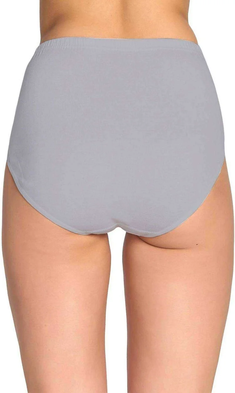 Tutku Passion 6 Pieces Passion Women High Waist Bato Thick Elastic Panties Gray