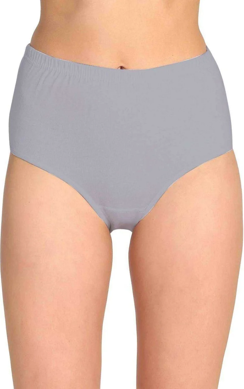Tutku Passion 6 Pieces Passion Women High Waist Bato Thick Elastic Panties Gray