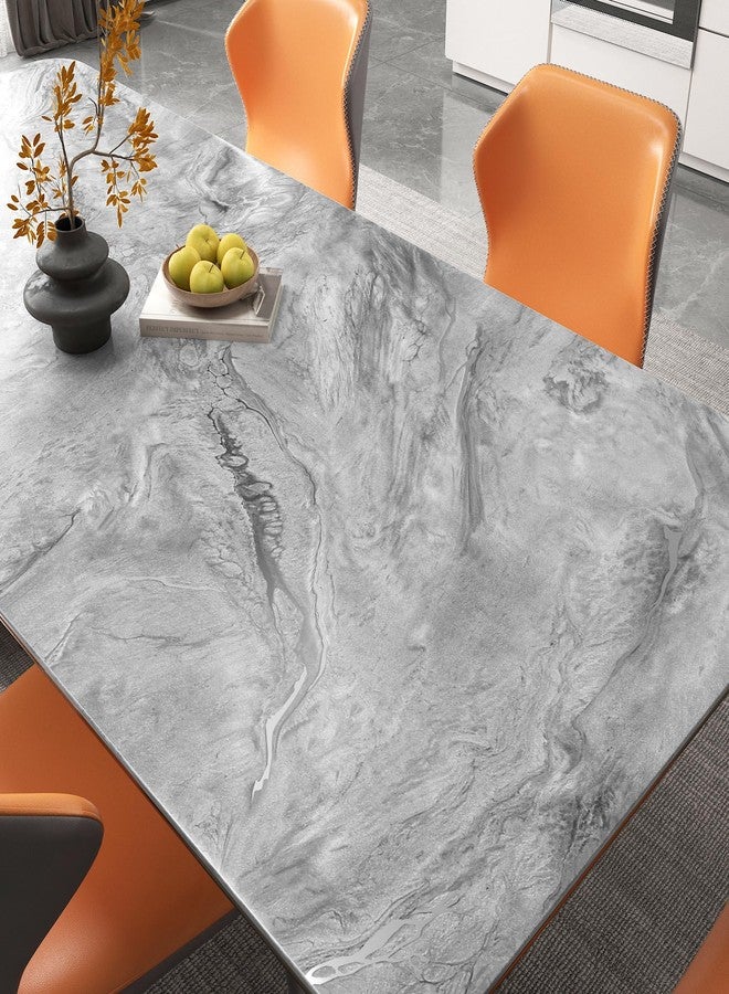 Decotalk 30"x120" Marble Countertop Contact Paper Peel and Stick Countertops Grey Marble Contact Paper for Countertops Vinyl Wrap, Kitchen Counter Top Peel and Stick Waterproof Counter Cover Matte - Image 2