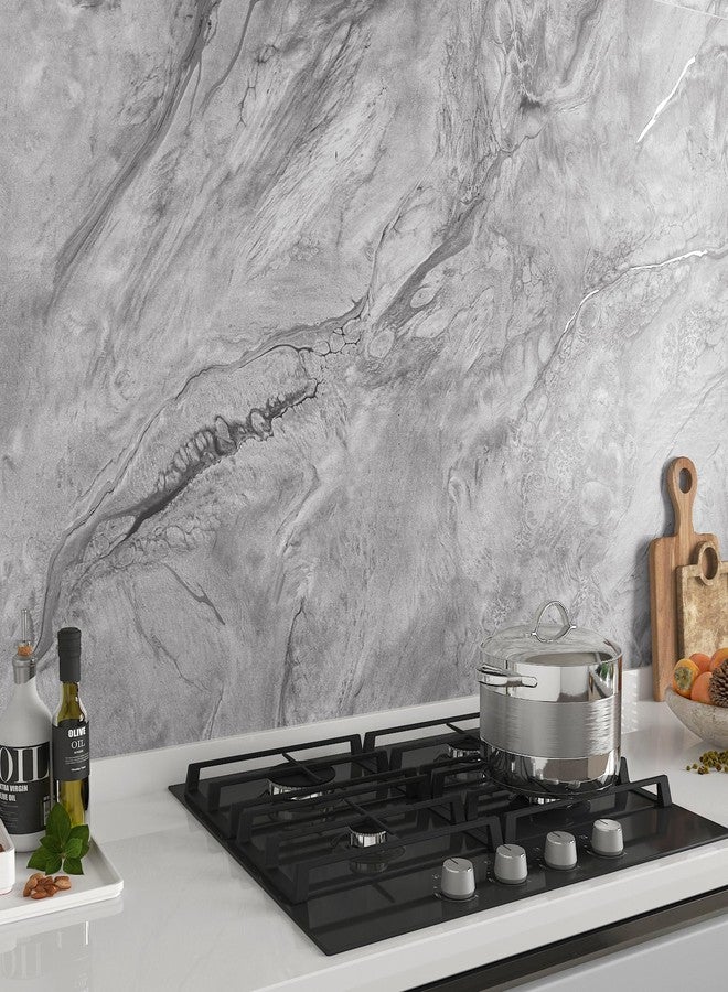 Decotalk 30"x120" Marble Countertop Contact Paper Peel and Stick Countertops Grey Marble Contact Paper for Countertops Vinyl Wrap, Kitchen Counter Top Peel and Stick Waterproof Counter Cover Matte - Image 5