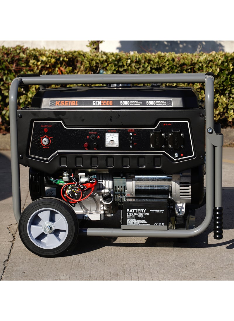 KSEIBI - Gasoline Generator, 5.5KW Fuel Portable Generator with Low Noise, Long Runtime, RV Charging Function, CO Sensor, and Certification for Home and Outdoor Use - Image 1