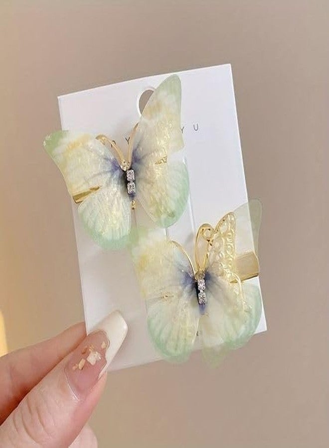 NEOBABY 3D Colorful Organza Butterfly Hair Clips - Glitter Hair Accessories with Moving Butterfly, Strong Hold Barrettes & Hair Pins (Assorted, Pack of 6 Pcs) - Image 5