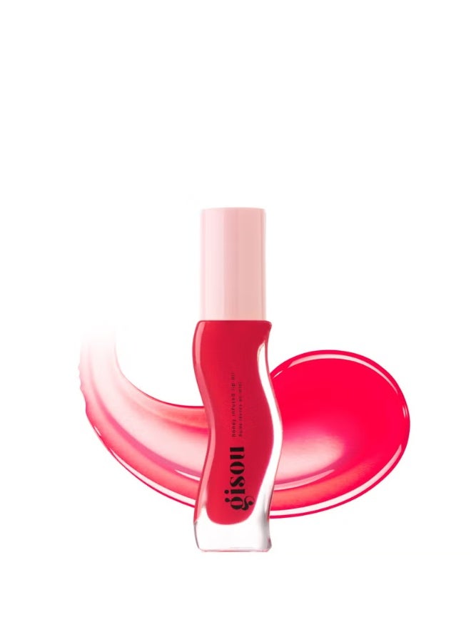 GisouHoney Infused Lip Oil - Strawberry Sorbet 8ml - Image 1