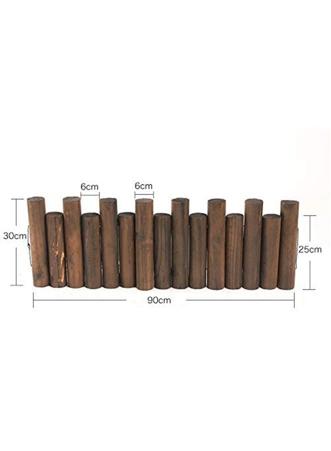 LINGWEI Wooden Garden Border Fence Rustic Natural Wood Lawn Edging Pathways & Landscape Decoration Brown 90 x 30 cm - Image 3