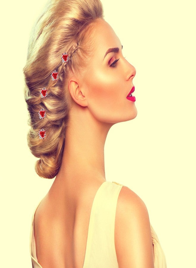 Eboot 40 Pack Rhinestones Hair Pins Bling Pins for Hair Accessories Rose Flower Jewelry U Shaped Barrette with Box Velvet Bag for Prom Bridal Wedding Women Bridesmaids - Image 4