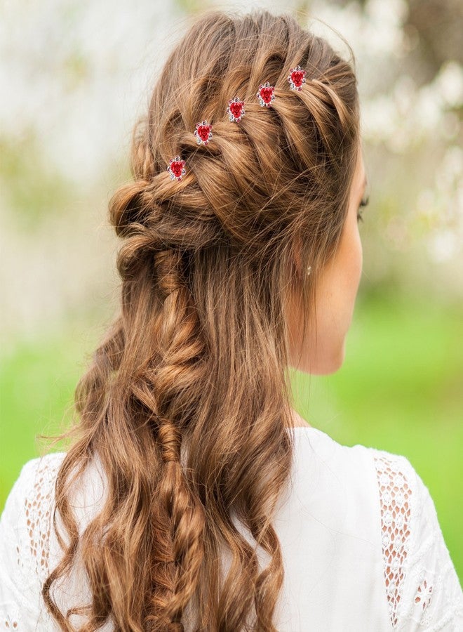 Eboot 40 Pack Rhinestones Hair Pins Bling Pins for Hair Accessories Rose Flower Jewelry U Shaped Barrette with Box Velvet Bag for Prom Bridal Wedding Women Bridesmaids - Image 3