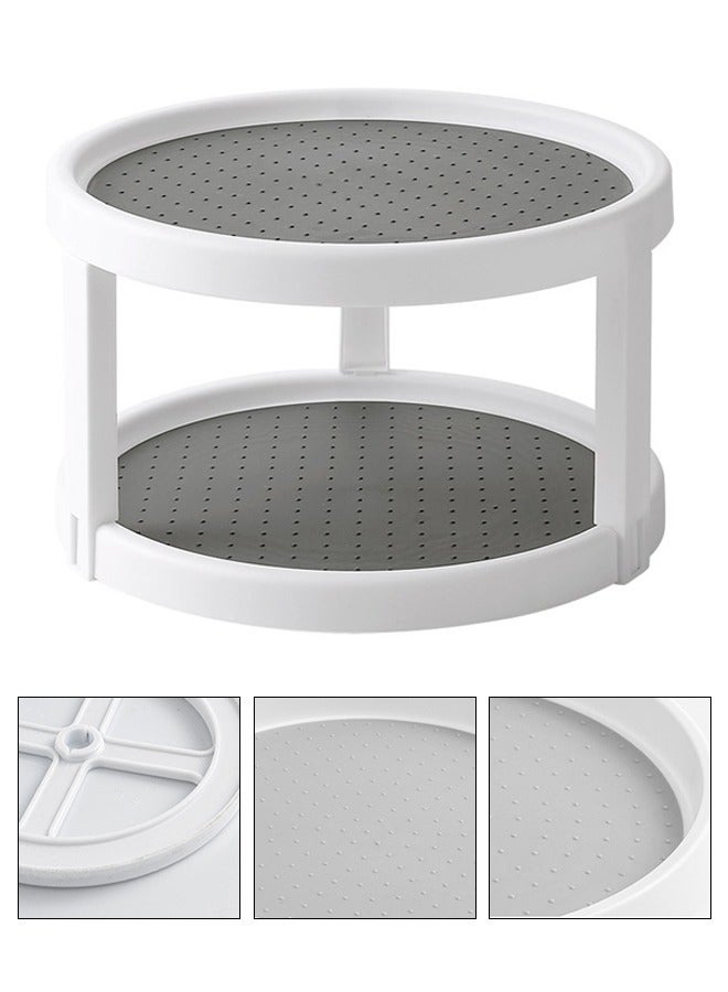 DUNISO Spice Rack Organizer for Cabinet, 2 Tier Non Skid Spice Rack Turntable,360 Degree Rotating Seasoning Organizer, 10-Inch Spinning Organizer for Pantry Cabinet, Kitchen, Countertop, Vanity Display Stand - Image 1