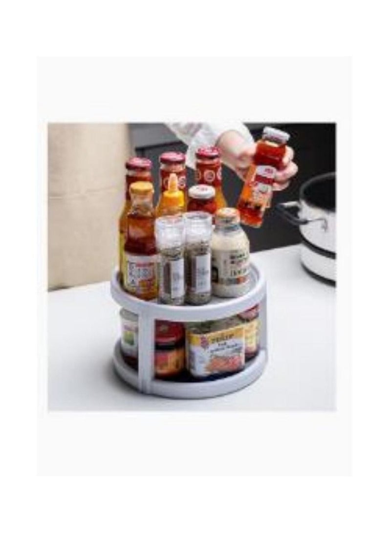 DUNISO Spice Rack Organizer for Cabinet, 2 Tier Non Skid Spice Rack Turntable,360 Degree Rotating Seasoning Organizer, 10-Inch Spinning Organizer for Pantry Cabinet, Kitchen, Countertop, Vanity Display Stand - Image 4
