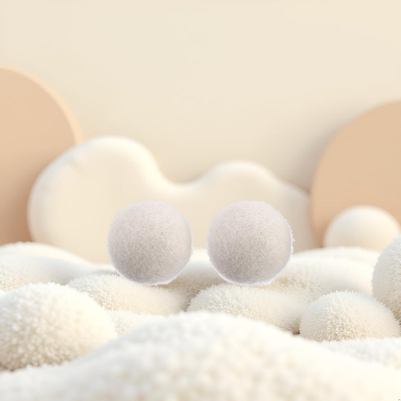 GANPUB 2 pcs White no Pattern Reusable Wool Dryer Balls Fabric Softener Ball Wool Laundry Ball Reducing Clothing Wrinkles,Saving Drying Time and Fabric Fluffier Dryer Balls Laundry - Image 4