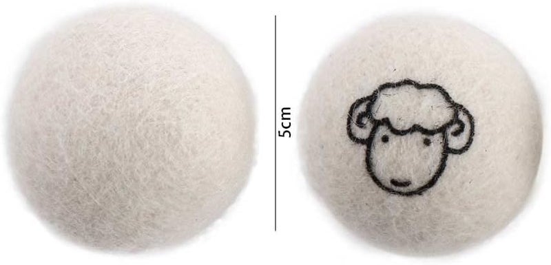 GANPUB 2 pcs White no Pattern Reusable Wool Dryer Balls Fabric Softener Ball Wool Laundry Ball Reducing Clothing Wrinkles,Saving Drying Time and Fabric Fluffier Dryer Balls Laundry - Image 2