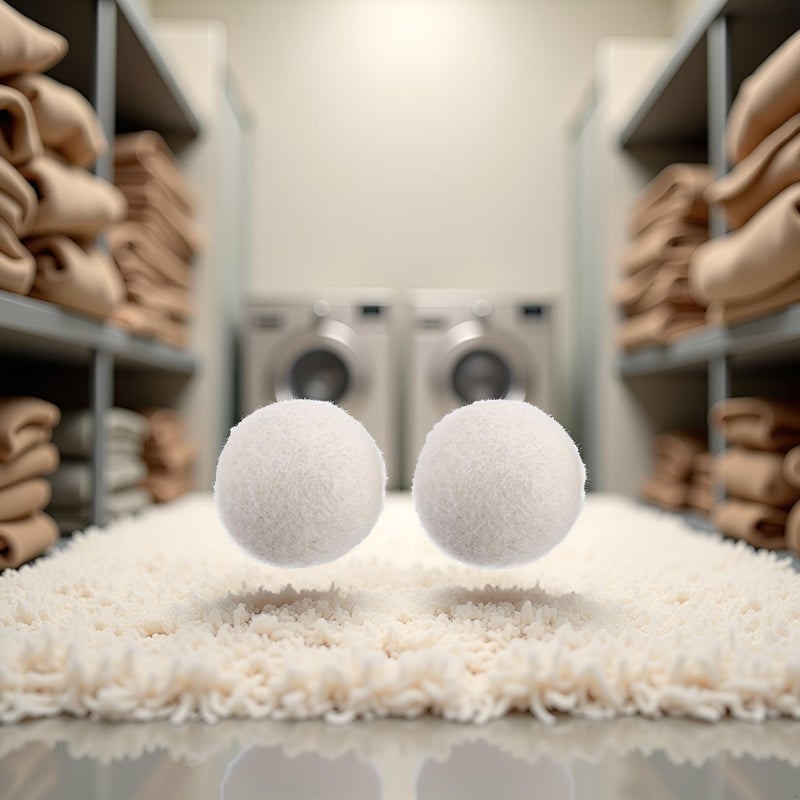 GANPUB 2 pcs White no Pattern Reusable Wool Dryer Balls Fabric Softener Ball Wool Laundry Ball Reducing Clothing Wrinkles,Saving Drying Time and Fabric Fluffier Dryer Balls Laundry - Image 5