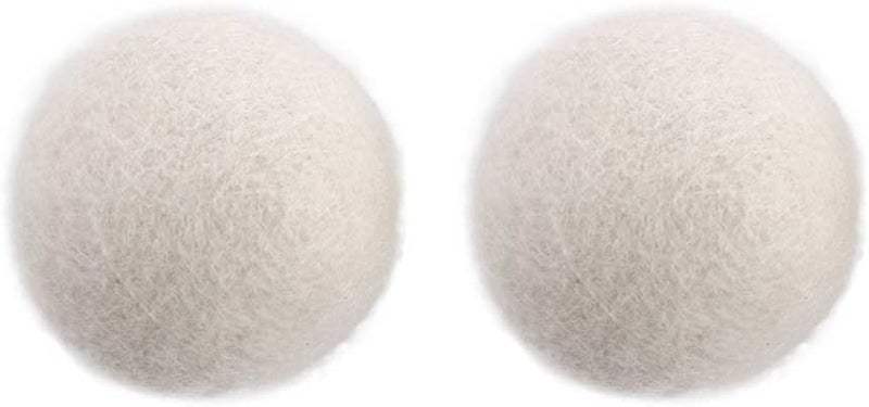 GANPUB 2 pcs White no Pattern Reusable Wool Dryer Balls Fabric Softener Ball Wool Laundry Ball Reducing Clothing Wrinkles,Saving Drying Time and Fabric Fluffier Dryer Balls Laundry - Image 1