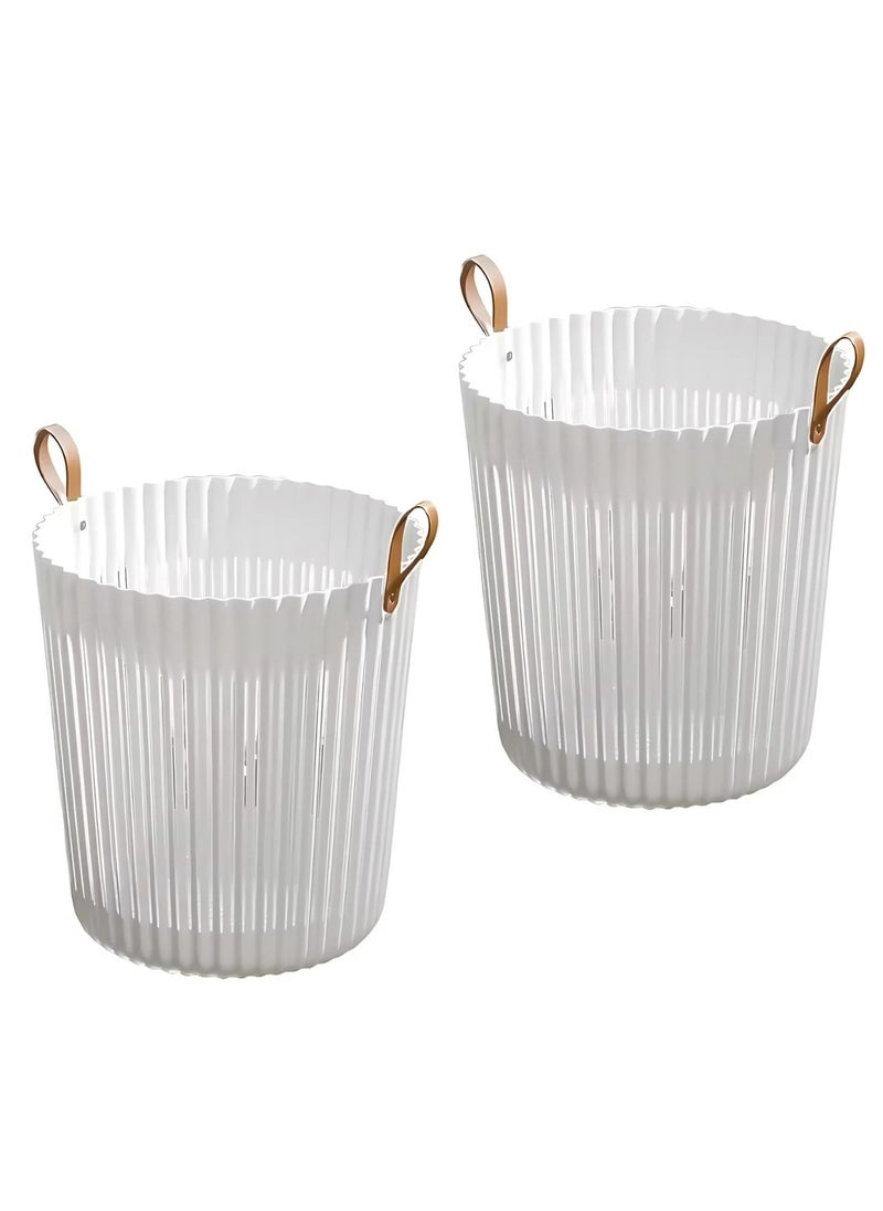 VIO 2 Pack 45 L Plastic Laundry Bin Multipurpose Flexible Laundry Storage Basket Hamper Light Weight and Durable Large Dirty Clothes Organizer Basket Toys Storage Basket with Handles 45 Litre Capacity  - Image 1