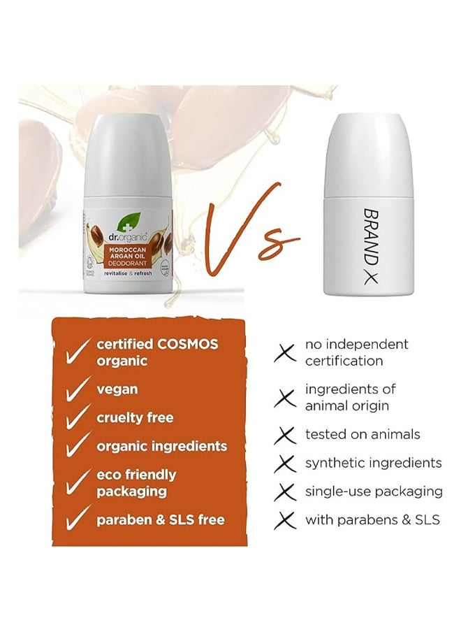 dr.organic Dr. Organic Moroccan Argan Oil Deodorant, Infused With Cosmos Organic Ingredients, Revitalizes And Refreshes, 100Ml  - Image 3
