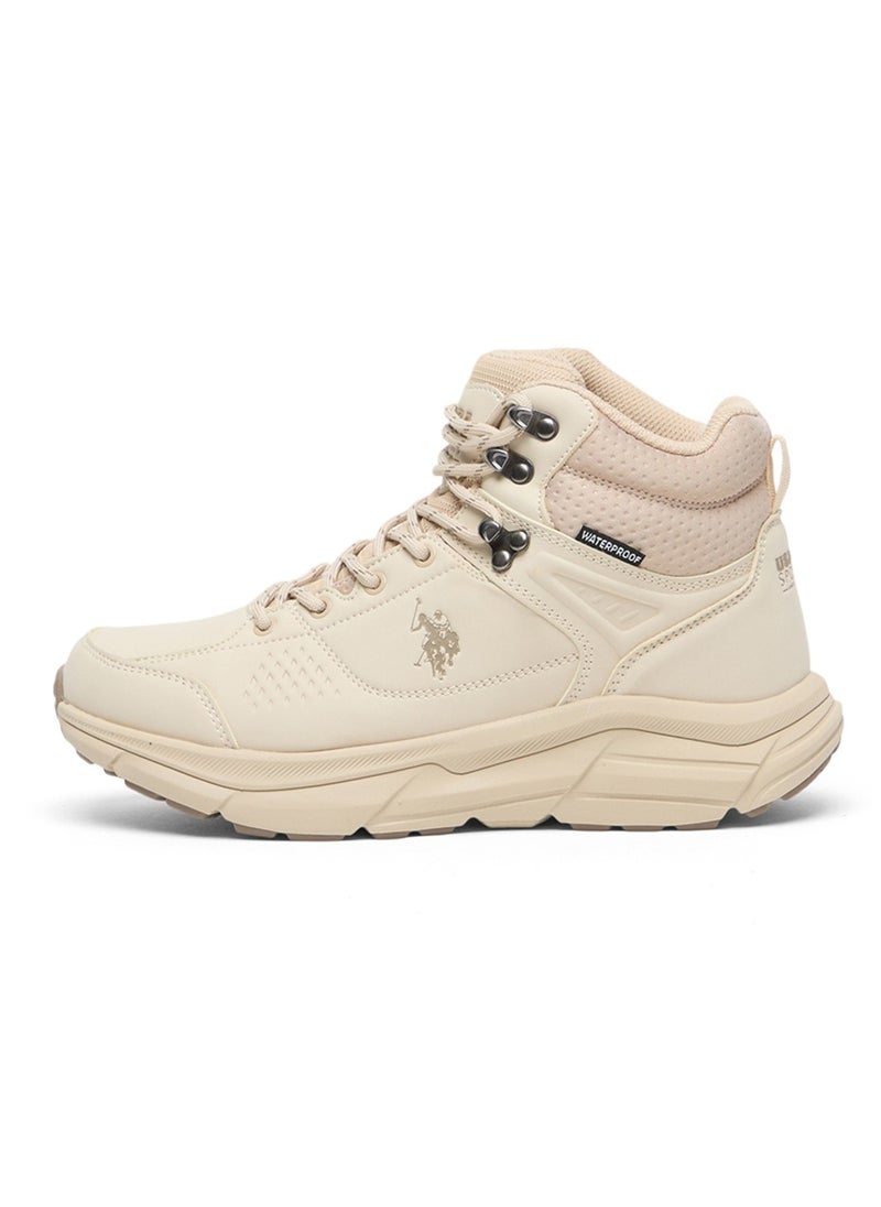 U.S. Polo Assn. Women's Beige High-Top Waterproof Sneakers with Lace-Up Design – Durable and Stylish for All-Day Comfort  - Image 2