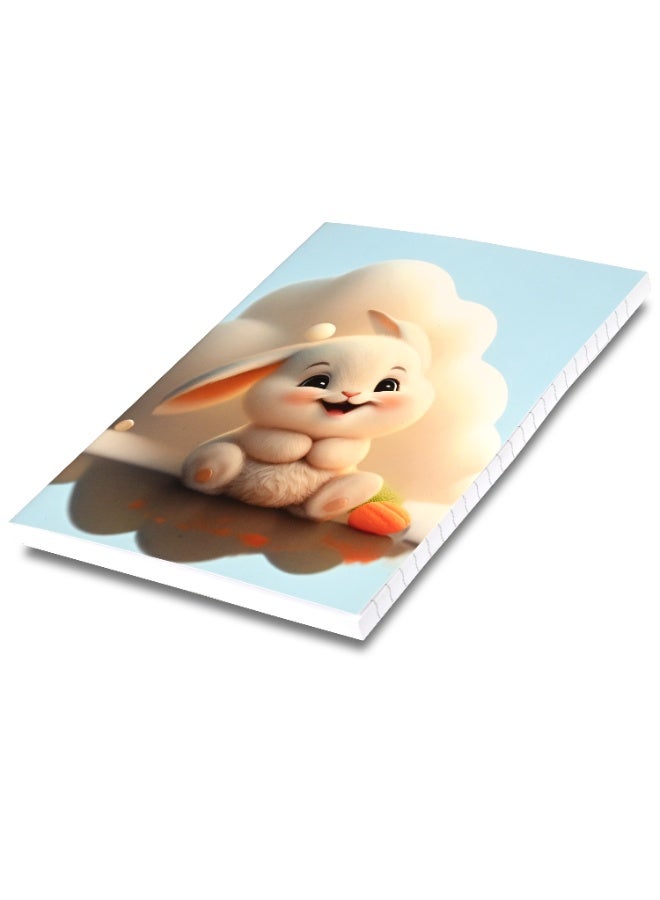 FIS Soft Cover Notebook, Size A5(148x210mm), 96 Sheets, 192 Pages, Single Ruled, Packet of 5 Pieces, Rabbit Design 1-FSNBSCA596-RAB1  - Image 1