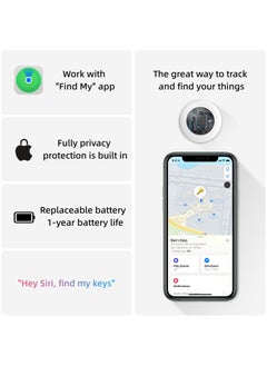 Generic 2 PCS Locator Tag Bluetooth Tracker, GPS Item Finders Tracking Device Work with Apple Find My (iOS Only), Item Finder for Keys, Wallet, Luggage, Pet, Comes with 2 Protective Silicone Keychains  - Image 2