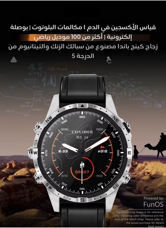 AOLON GT5 Pro Smart Watch Compass HD Bluetooth Call 1.6 inch Full Screen Smartwatch Black  - Image 3