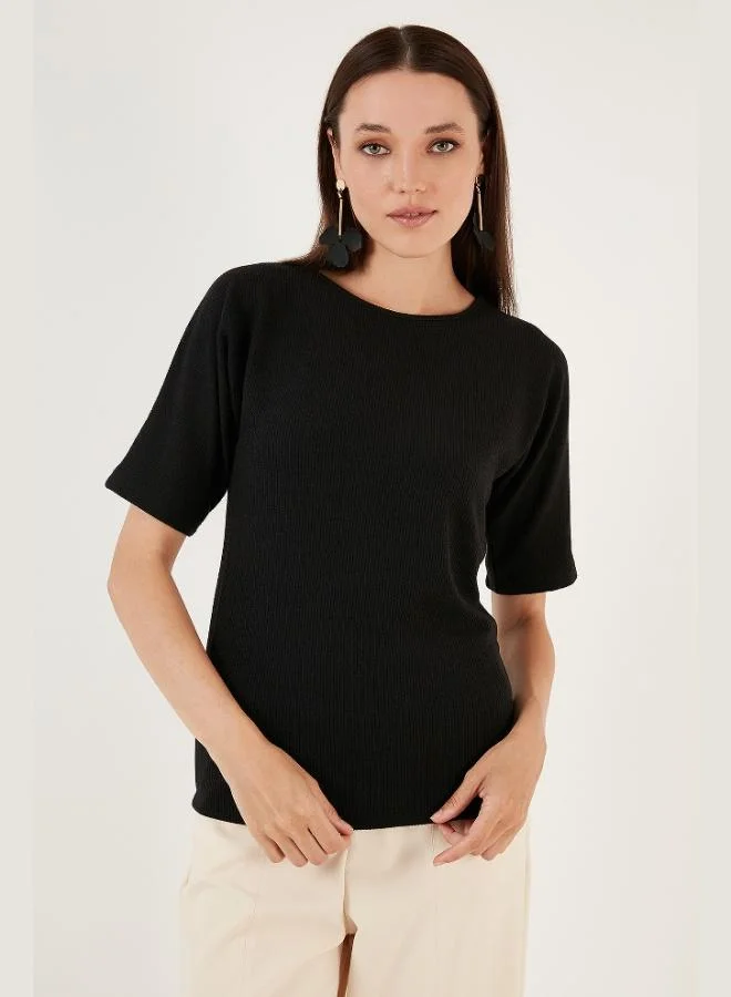 ليلا Lela Flexible Regular Fit Crew Neck Blouse Women's Blouse 5865345