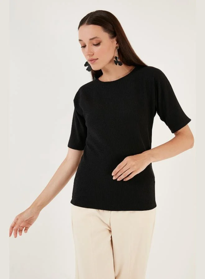 ليلا Lela Flexible Regular Fit Crew Neck Blouse Women's Blouse 5865345