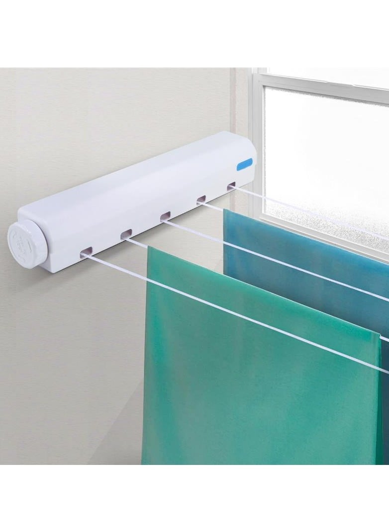 DubaiGallery Newpee Drying Rack Automatic Retractable Plastic 5 Lines Adjustable Clothes Hanger Holder Clothesline for Home  - Image 3