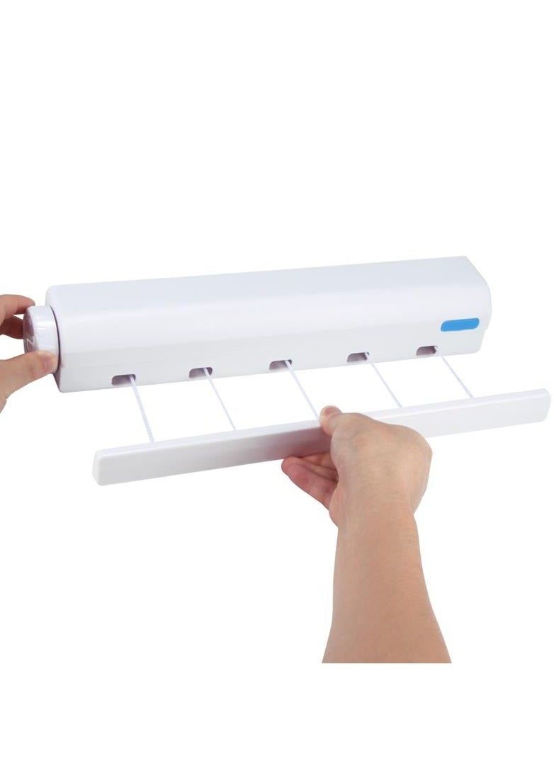DubaiGallery Newpee Drying Rack Automatic Retractable Plastic 5 Lines Adjustable Clothes Hanger Holder Clothesline for Home  - Image 1