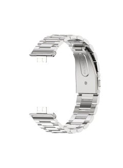 Fit 2 Watch Band Stainless Steel Milanese Clasp Magnetic Suction Three-bead Bamboo Texture Metal Wristband For HuaweiWatch-Color:Three Beads-Silver-Specifications:For HuaweiFit3