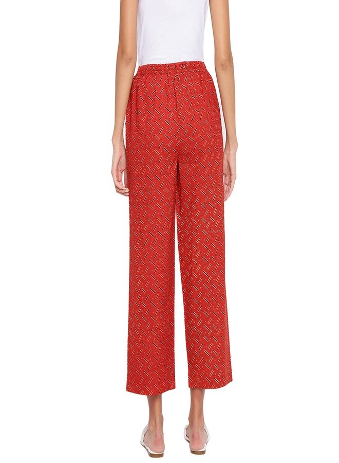Fabindia Women Cotton Bagru Full Length Casual Pant Orange_XS - Image 4