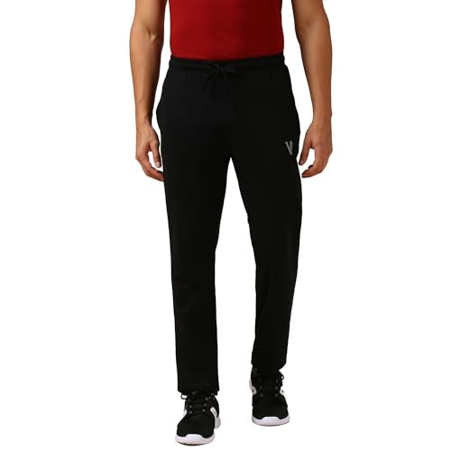 Van Heusen Men Drawstring Waist Trackpant - Cotton Polyester - Functional Pockets,Solid, Drawcord Ties_Black_L - Image 1
