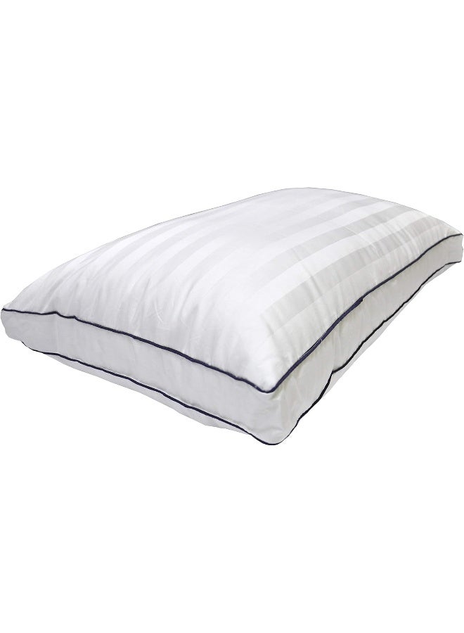 Hotel Linen Klub Cotton Sateen Pillow with Elegant Double Wall Piping - 500 Thread Count Fabric, Size: 50 x 75 + 4 cm, Soft White for Ultimate Luxury, Comfort, and Support for a Restful Night's Sleep