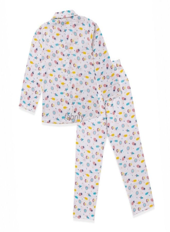 Fabrify Baby and Kids Cotton Printed Pyjama Set, Nightwear, Sleepwear, Trendy Nightsuit for Boys and Girls (Ice Cream & Lollipop) (3-4 Y) - Image 5