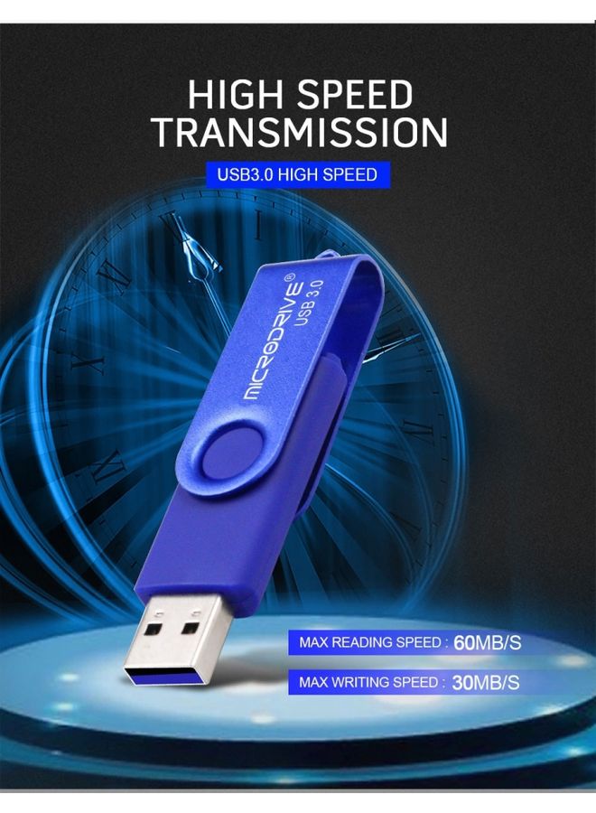 BURAQ MicroDrive 32GB USB 3.0 Android Phone & Computer Dual-use Rotary Metal U Disk (Purple) - Image 3