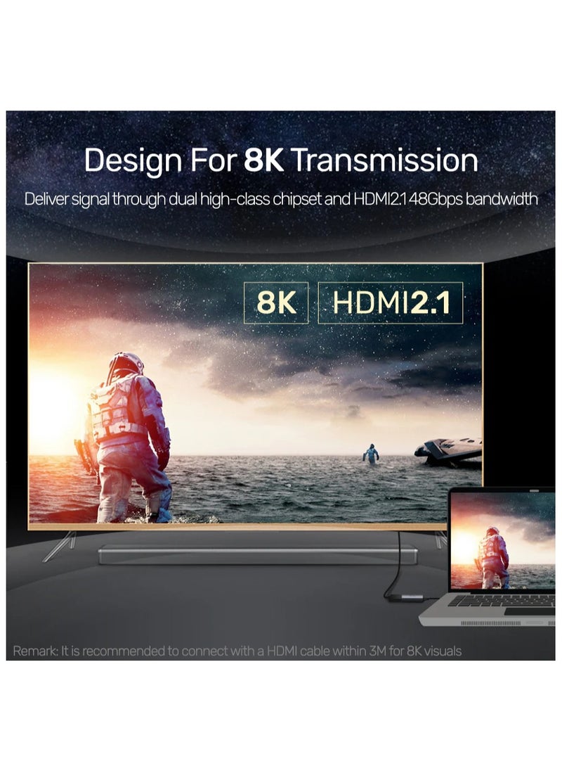 UNITEK - Unitek V1414A USB-C to HDMI 2.1 Adapter 8K, Support HDCP 2.2 - Image 1