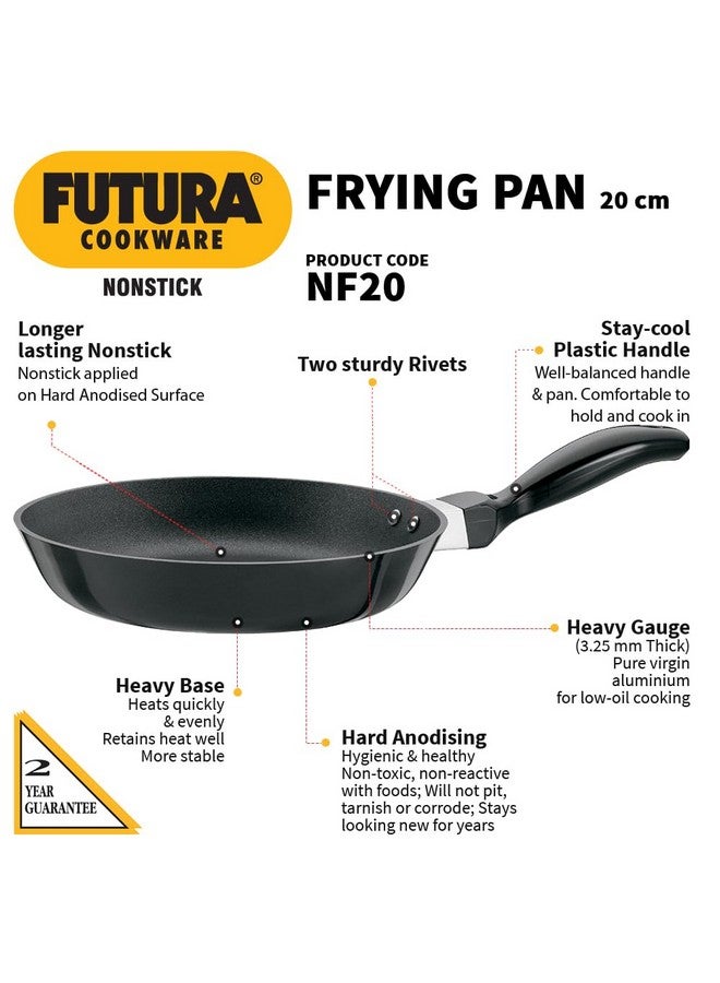 Hawkins Futura 20 cm Frying Pan, Non Stick Fry Pan, Small Frying Pan, Black (NF20) - Image 1