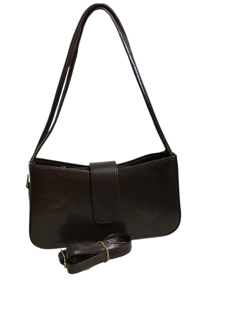 Women Shiny Leather Crossbody Bag, Stylish Shoulder Bag for Daily Use - Image 2
