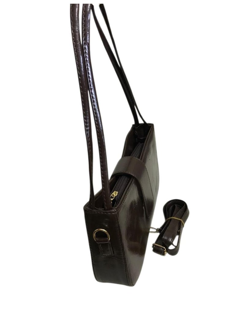 Women Shiny Leather Crossbody Bag, Stylish Shoulder Bag for Daily Use - Image 5