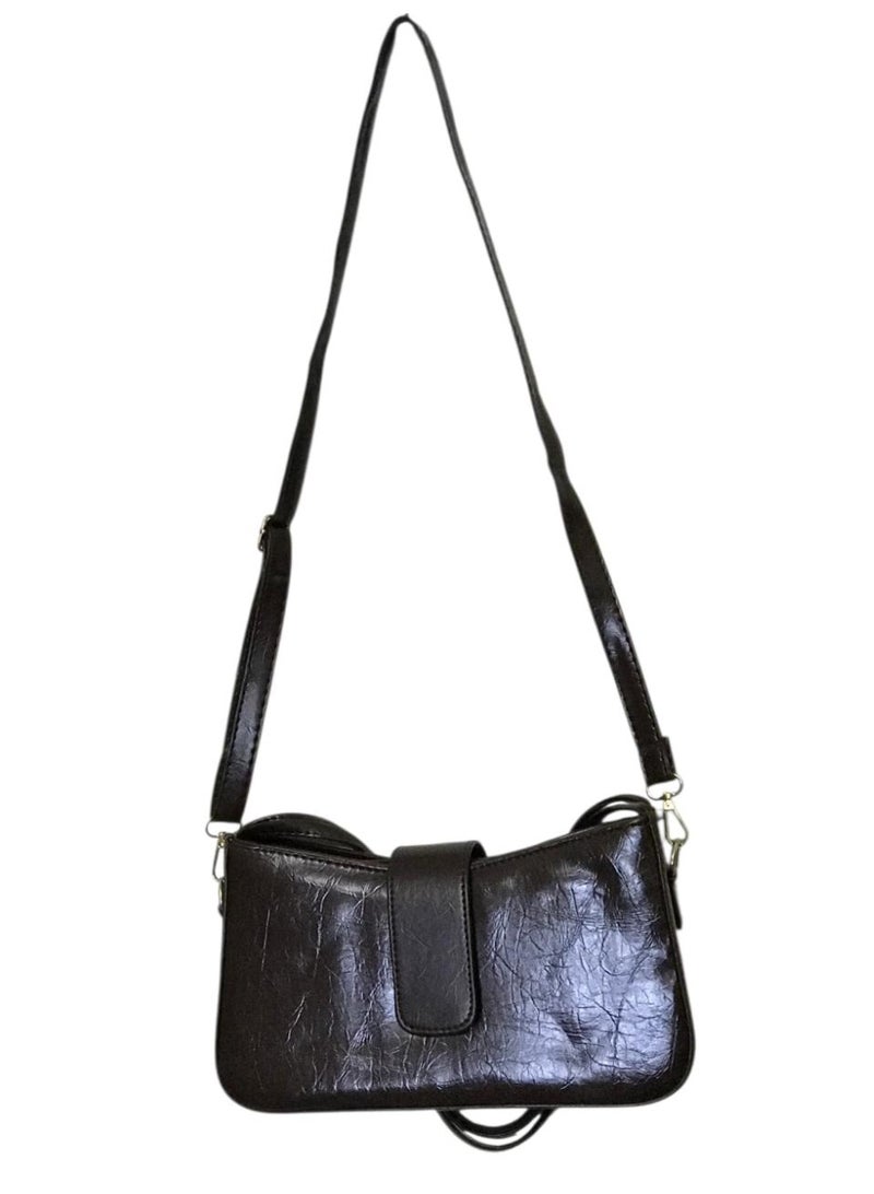 Women Shiny Leather Crossbody Bag, Stylish Shoulder Bag for Daily Use - Image 3