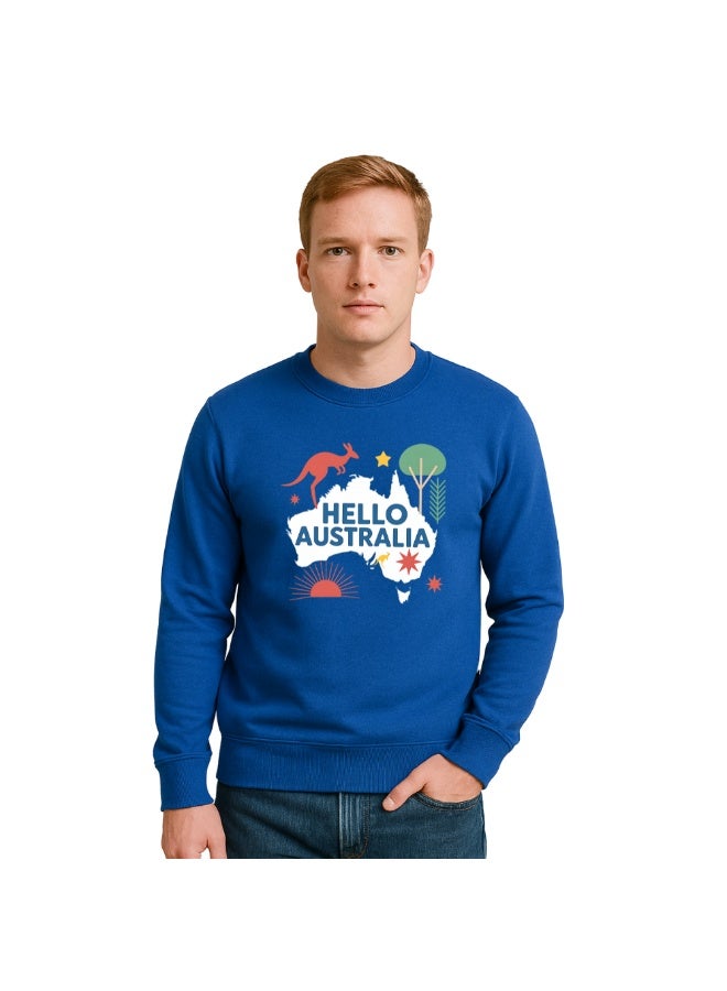 PRINTSHOP4ME Australia Men’s Sweatshirt–Cotton Full Sleeve Sweatshirt–Comfortable And Stylish–Printed Australia Design For Casual Wear,Travel And Outdoor Activities  - Image 1